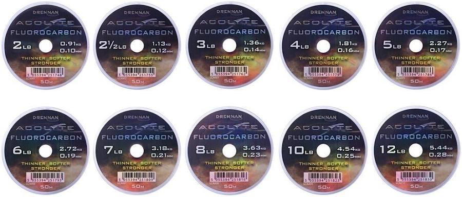 Drennan Acolyte Fluorocarbon Line 50m ALL SIZES