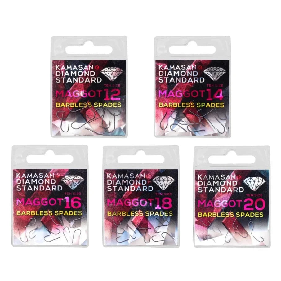Kamasan Diamond Standard DS Maggot Spade End Barbless Hooks