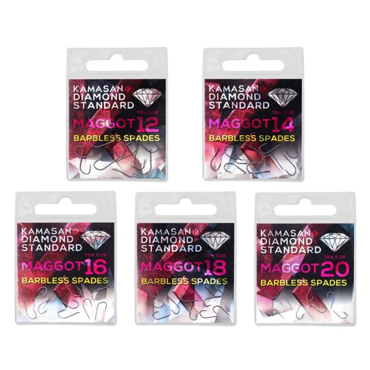Kamasan Diamond Standard DS Maggot Spade End Barbless Hooks